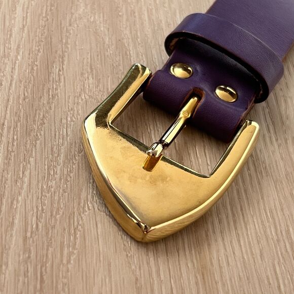Vintage Nancy Heller Eggplant Braided Genuine Leather Belt Made in Italy Small main image 6